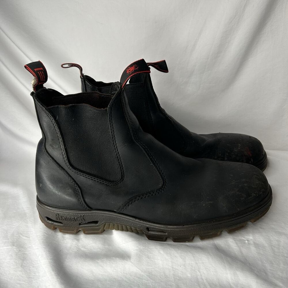 Redback Boots Soft Toe UK Size 11.5 (US 12.5) Black Pull On Distress *Blemishes